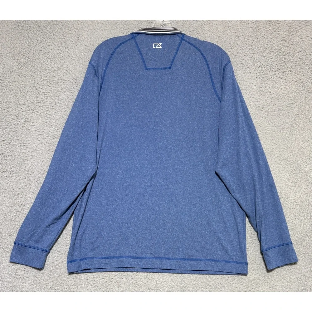 Cutter & Buck DryTec 1/4 Zip Pullover Mens Large Blue EMC Logo